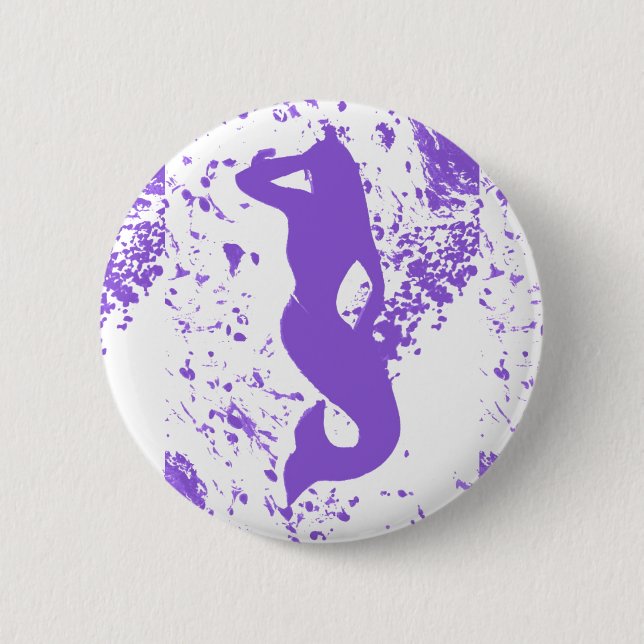 Chapa Redonda De 5 Cm sirena lavanda (Anverso)
