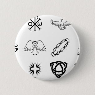 Chapa Redonda De 5 Cm Sistema de iconos cristianos