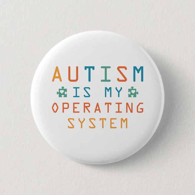 Chapa Redonda De 5 Cm Sistema operativo autismo (Anverso)