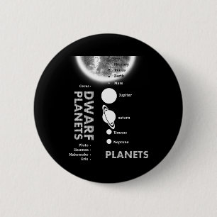 Chapa Redonda De 5 Cm Sistema solar - Planetas enanos entregan camiseta