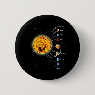 Chapa Redonda De 5 Cm Sistema Solar T Shirt Sun