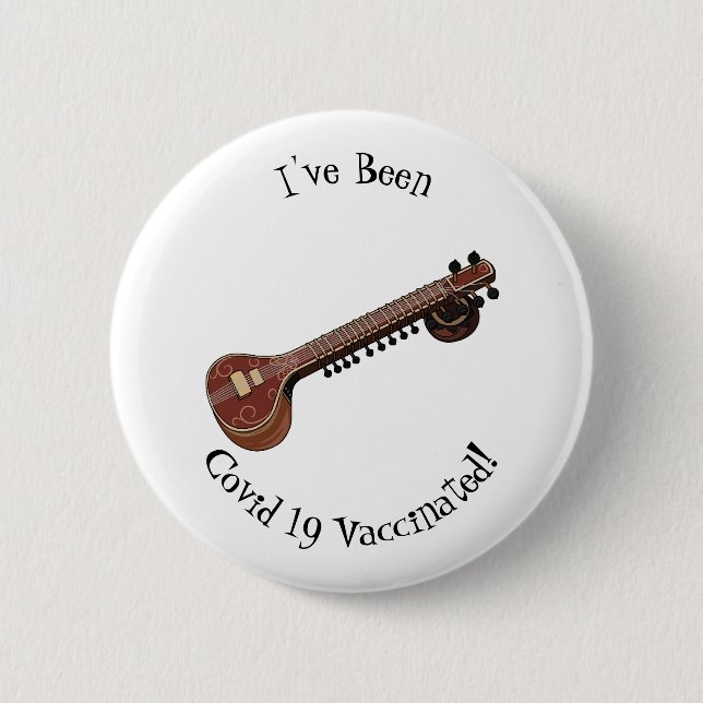 Chapa Redonda De 5 Cm Sitar personalizado ilustracion (Anverso)