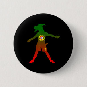 Chapa Redonda De 5 Cm Siuuu Cabra Real Bandera de Portugal Fútbol Hombre