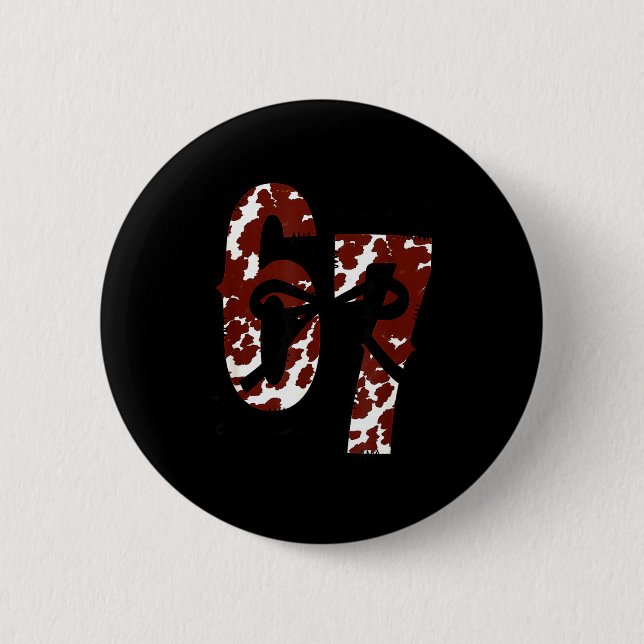 Chapa Redonda De 5 Cm Six Seven 6 7 Funny Number Meme  (Anverso)