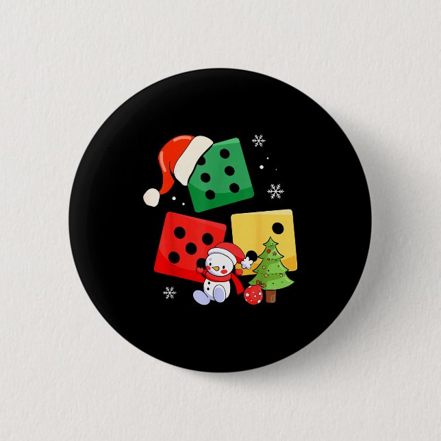 Chapa Redonda De 5 Cm Six Seven Christmas Three Dice Santa Hat 67 Meme  (Anverso)