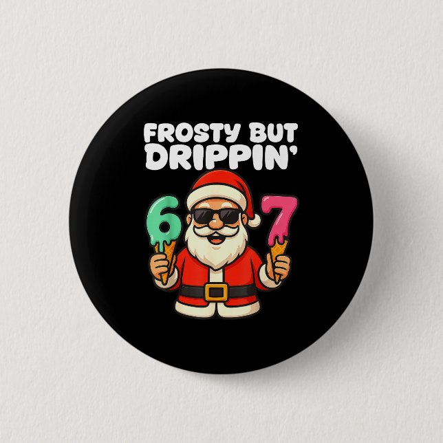 Chapa Redonda De 5 Cm Six Seven Santa Santa Sungles Ice Cream Christmas  (Anverso)