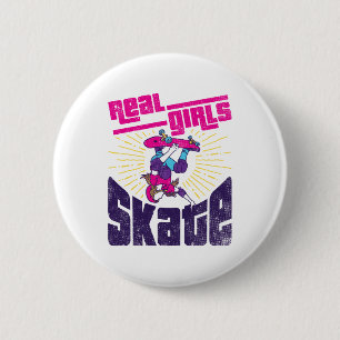 Chapa Redonda De 5 Cm Skateboarding Real Chica Skate