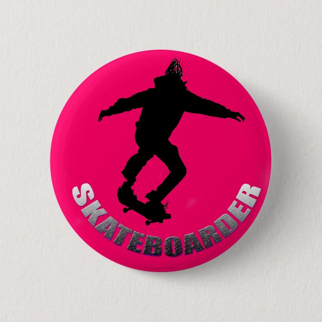 Chapa Redonda De 5 Cm Skater (Anverso)