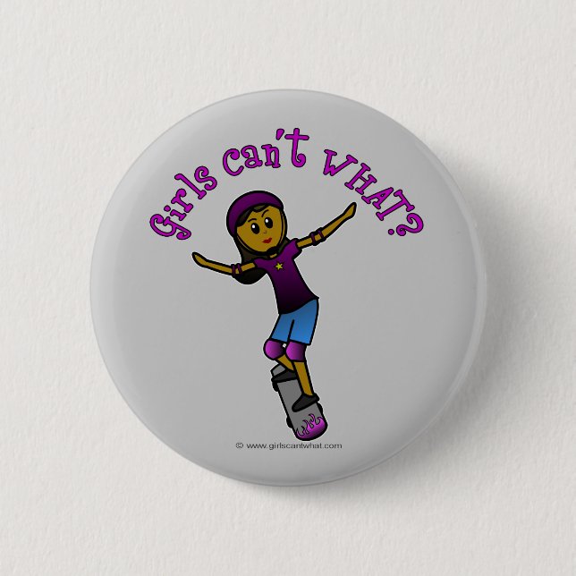 Chapa Redonda De 5 Cm Skater oscuro con casco (Anverso)