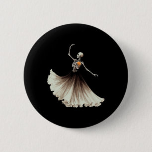 Chapa Redonda De 5 Cm Skeleton Ballerina Ballet Dance Halloween Mujeres 