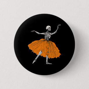 Chapa Redonda De 5 Cm Skeleton Ballerina Dance Tutu Spookone Ballet Bail