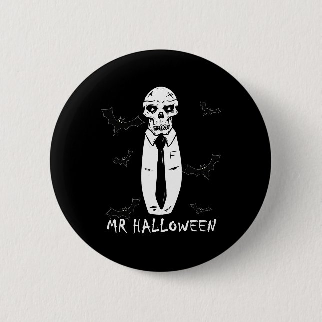 Chapa Redonda De 5 Cm Skeleton Bones Throne Fun Halloween (Anverso)