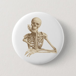 Chapa Redonda De 5 Cm Skeleton feliz