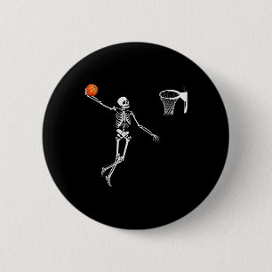 Chapa Redonda De 5 Cm Skeleton Halloween Art-dunking Skeleton