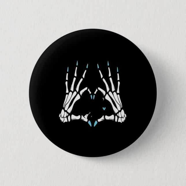 Chapa Redonda De 5 Cm Skeleton Halloween Classic (Anverso)