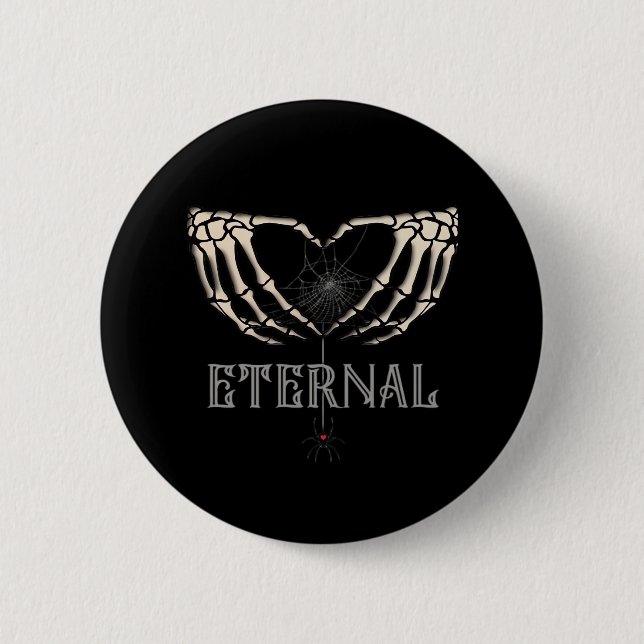 Chapa Redonda De 5 Cm Skeleton Hands Heart Classic (Anverso)