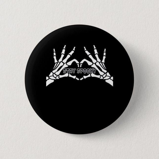 Chapa Redonda De 5 Cm Skeleton Heart And Hands Classic Design (Anverso)