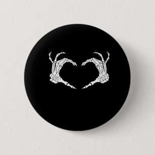Chapa Redonda De 5 Cm Skeleton Heart Hands Classic