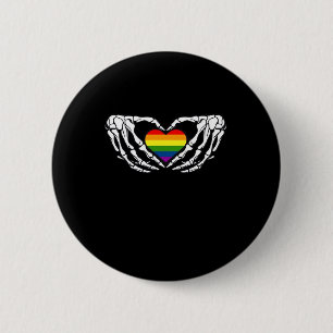 Chapa Redonda De 5 Cm Skeleton Lgbt Orgullo Gótico Halloween Clásico