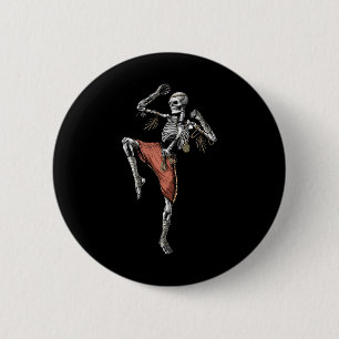 Chapa Redonda De 5 Cm Skeleton Muay Thai Boxing Karate Kickboxing Martia