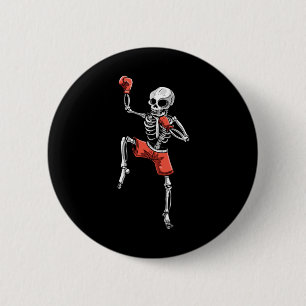 Chapa Redonda De 5 Cm Skeleton Muay Thai Halloween Kickboxing Mma Fighti