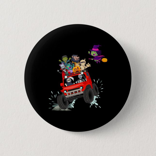 Chapa Redonda De 5 Cm Skeleton Mummy Vampire Zombie Monstruo (Anverso)