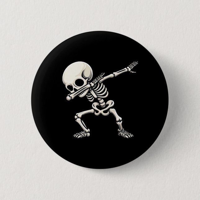 Chapa Redonda De 5 Cm Skeleton Niños Hombres Halloween divertido (Anverso)