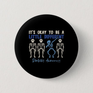 Chapa Redonda De 5 Cm Skeleton T1d Diabetes Awareness Warril