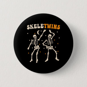 Chapa Redonda De 5 Cm Skeletwins Twins Halloween coincidiendo con baile