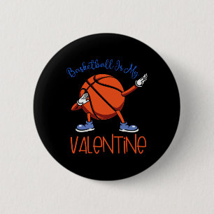 Chapa Redonda De 5 Cm Sketll es mi San Valentín. Divertidos deportes Val