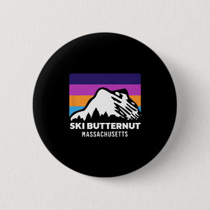 Chapa Redonda De 5 Cm Ski Butternut Machusetts Viaje Familiar de Esquí e