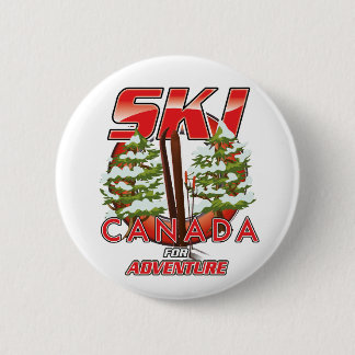 Chapa Redonda De 5 Cm Ski Canada Para el logotipo de aventura