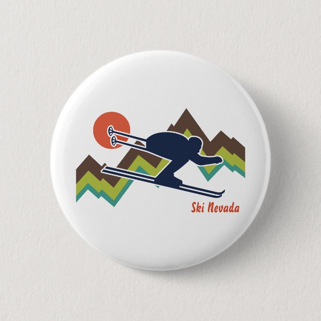 Chapa Redonda De 5 Cm Ski Nevada (Anverso)