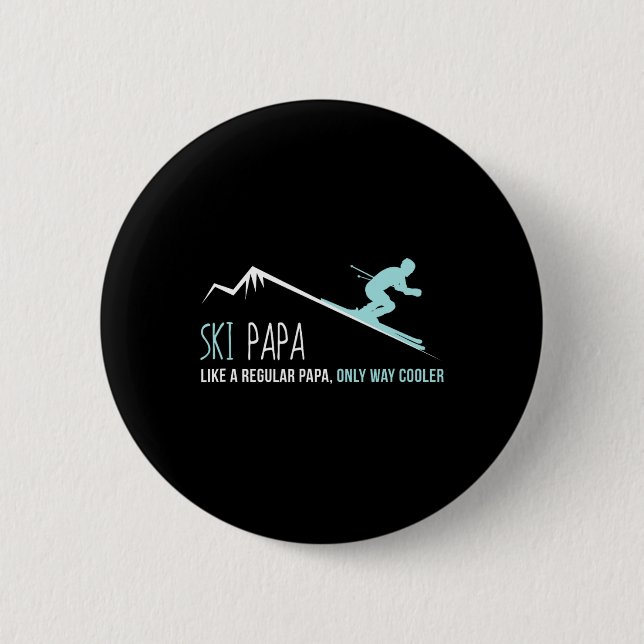 Chapa Redonda De 5 Cm Ski Papa (Anverso)