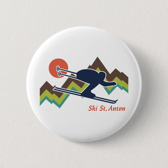 Chapa Redonda De 5 Cm Ski St. Anton (Anverso)