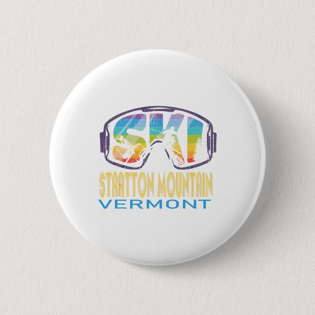 Chapa Redonda De 5 Cm Ski Stratton Mountain Vermont Skiing Vacation  (Anverso)