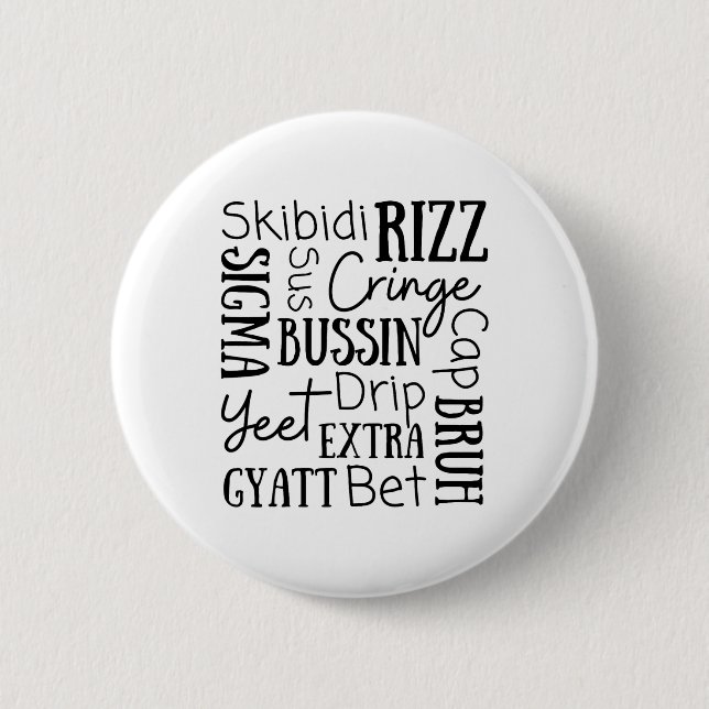 Chapa Redonda De 5 Cm Skibidi Rizz Funny Kids Rizz Bussin Gen Z Christma (Anverso)