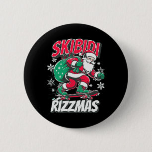 Chapa Redonda De 5 Cm Skibidi Rizzmas Funny Navidades Skater