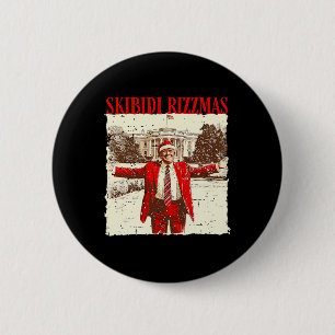 Chapa Redonda De 5 Cm Skibidi Rizzmas Funny Trump Rizz Navidades Santa 1