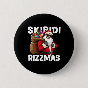 Chapa Redonda De 5 Cm Skibidi Rizzmas Santa tiene juego Feliz Navidad
