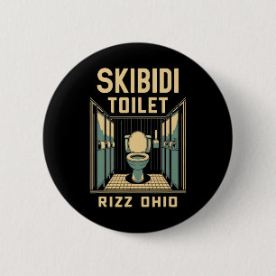 Chapa Redonda De 5 Cm Skibidi Toilet Rizz Ohio Funny Meme Retro Vintage
