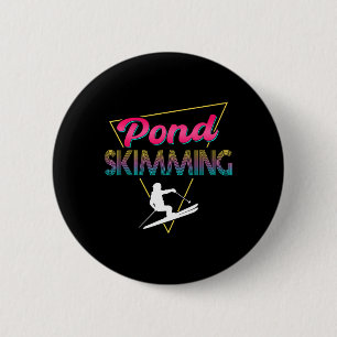 Chapa Redonda De 5 Cm Skimmer de estanques de esquí Retro Pond Skimming 