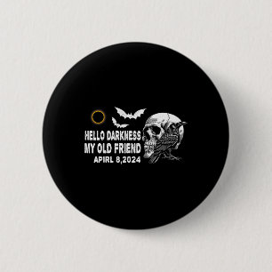 Chapa Redonda De 5 Cm Skull Crow Hello Darkness My Old Friar Ecli