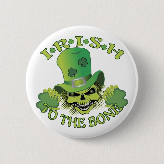 Chapa Redonda De 5 Cm Skull irlandés (Anverso)