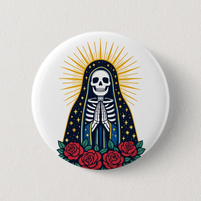 Chapa Redonda De 5 Cm Skull Saint (Anverso)