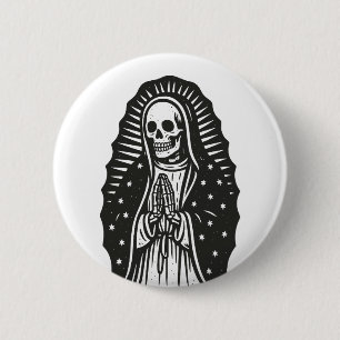Chapa Redonda De 5 Cm Skull Saint