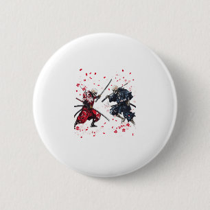 Chapa Redonda De 5 Cm Skull Samurai Duel