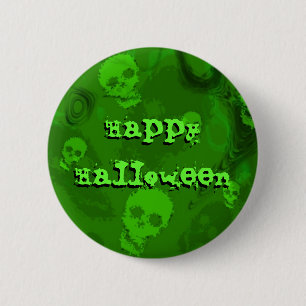 Chapa Redonda De 5 Cm Skull Spectres 'Happy Halloween' button