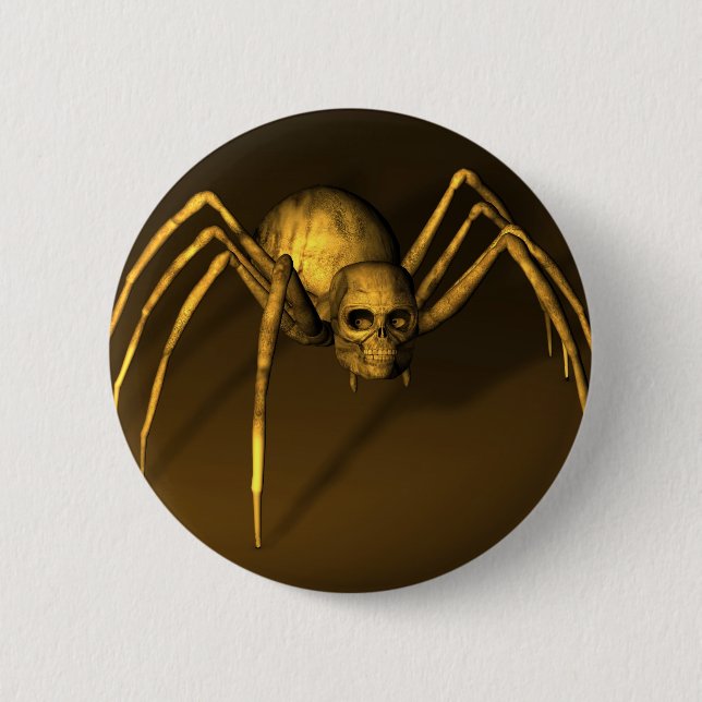 Chapa Redonda De 5 Cm Skull Spider (Anverso)