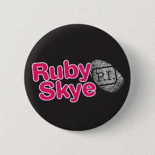 Chapa Redonda De 5 Cm Skye de rubíes P.I. Buttons (negro)